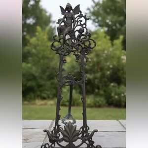 Vintage Large Art Nouveau Fairy/Cherub Metal Easel Stand
